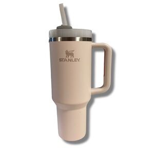 Stanley Pink Tumbler with Handle and Straw